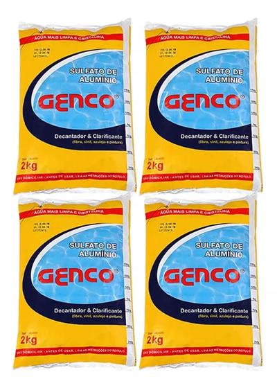 Kit 4x Decantador Sulfato De Alumínio Piscina Genco 2 Kg Imagem de Kit 4x Decantador Sulfato De Alumínio Piscina Genco 2 Kg