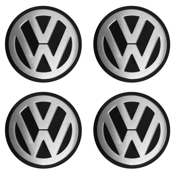 Imagem de Kit 4X Emblema Alumínio Para Roda E Calota Volkswagen 48Mm