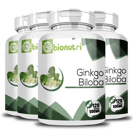 Imagem de Kit 4x Ginkgo Biloba 120 Capsulas 500 Mg - Bionutri