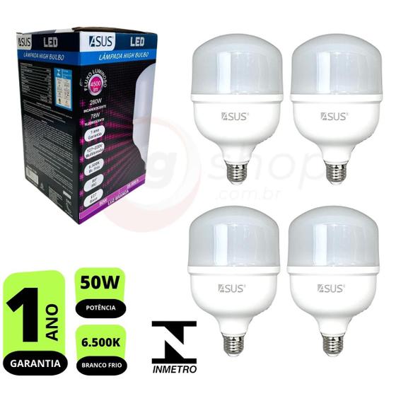 Imagem de Kit 4x Lâmpadas Led Bulbo 50w Branca Fria 6.500k E27 Bivolt