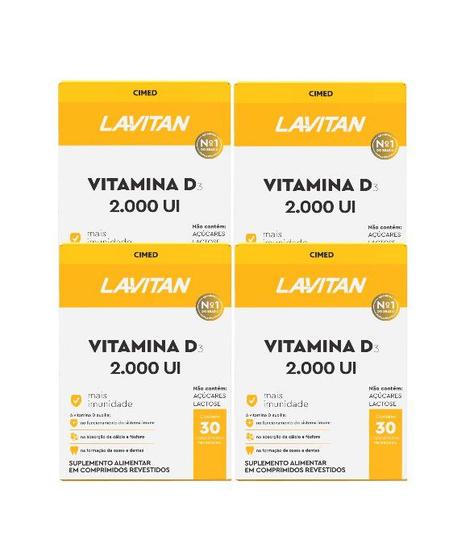 Imagem de Kit 4x Lavitan Vitamina D 2.000UI C/30 Comprimidos - Cimed