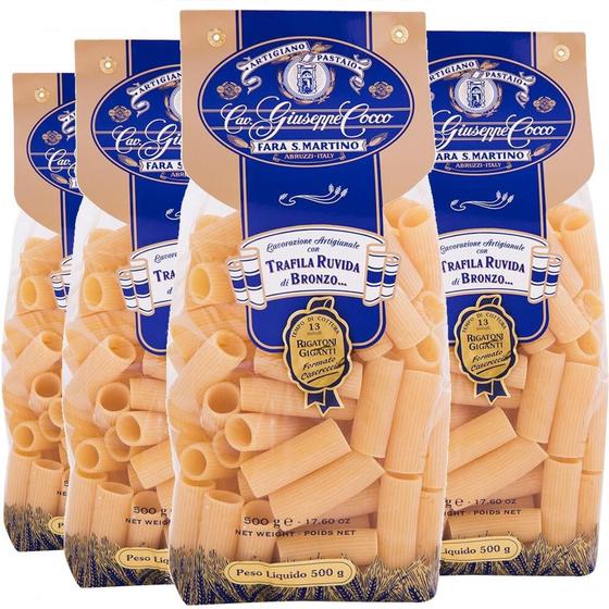 Imagem de Kit 4X Macarrão Di Semola Rigatoni Giuseppe Cocco 500G