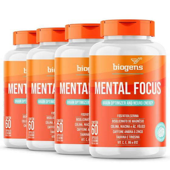 Imagem de Kit 4x mental focus 60 caps biogens