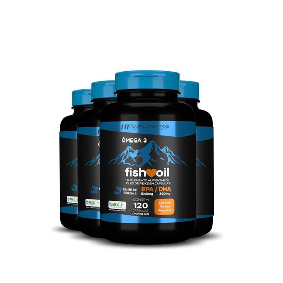 Imagem de Kit 4X Omega 3 Fish Oil Meg 3 120 Cps Hf Suplementos