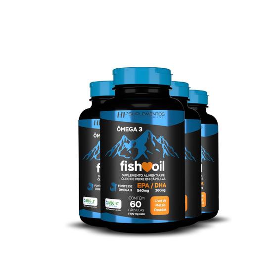 Imagem de Kit 4X Omega 3 Fish Oil Meg 3 60 Cps Hf Suplementos