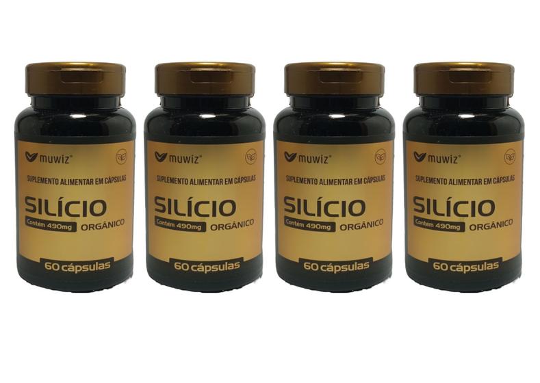 Imagem de kit 4x Silício Orgânico  490mg / 60 cápsulas