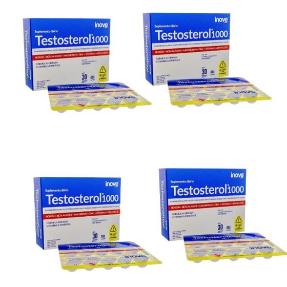 Imagem de Kit 4x Suplemento Testosterol 1000 30 Comprimidos - Inove