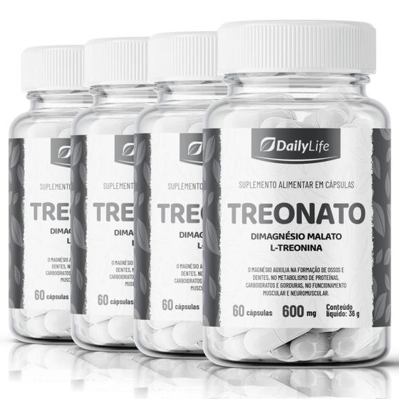 Imagem de Kit 4x Treonato Dimagnesio Malato + LTreonina DailyLife 600 mg 60 comprimidos