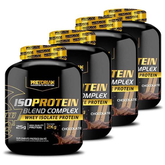 Kit 4x Whey Protein Isolado Iso Blend Complex 2Kg Pretorian Whey