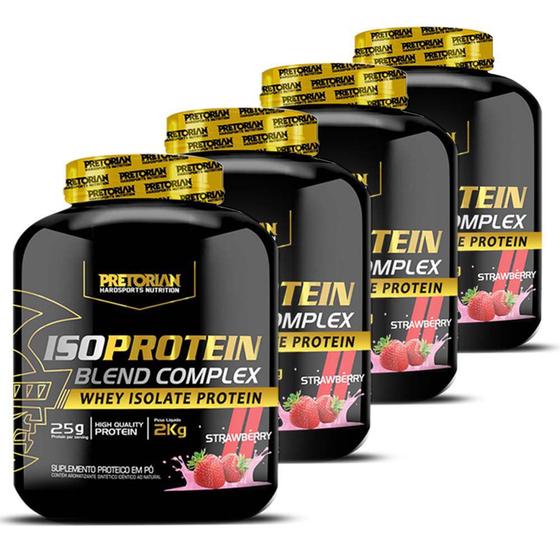 Kit 4x Whey Protein Isolado Iso Blend Complex 2Kg Pretorian Whey