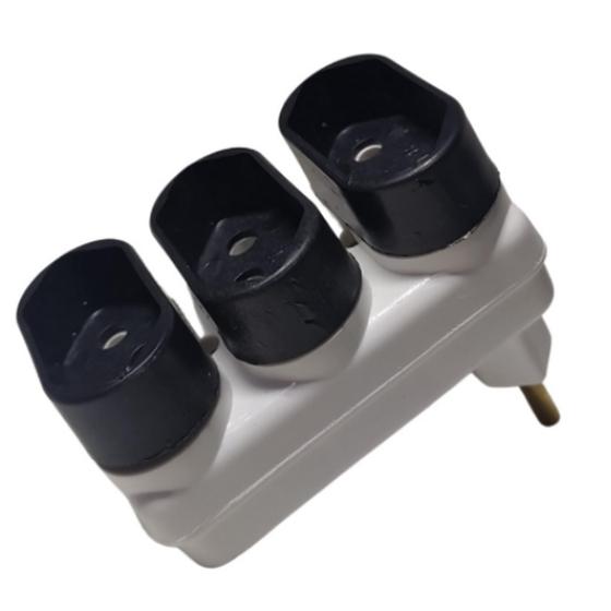 Kit 5 Adaptador Benjamin Tomada Triplo Casulo Móvel 3 Saídas 10A/20A Cores Sortidas Menor preço em Kit 5 Adaptador Benjamin Tomada Triplo Casulo Móvel 3 Saídas 10A/20A Cores Sortidas