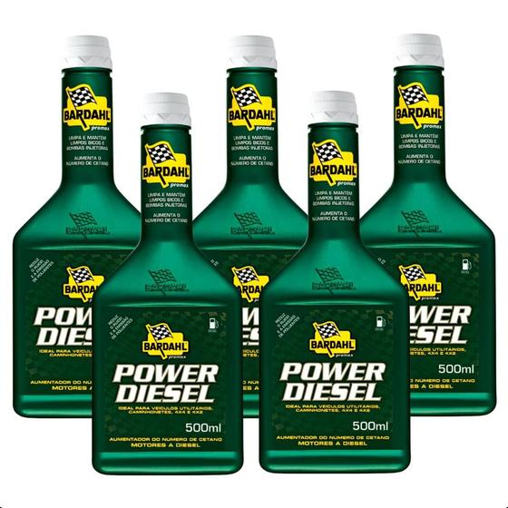 Kit 5 Aditivo Bardahl Power Diesel 500ml Combustível Motor Caminhonete Caminhão Evita formação água Limpa Bico Menor preço em Kit 5 Aditivo Bardahl Power Diesel 500ml Combustível Motor Caminhonete Caminhão Evita formação água Limpa Bico