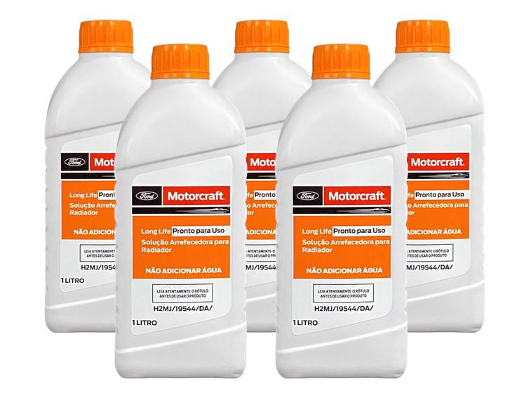 Kit 5 Aditivo para Radiador Original Motorcraft Long Life Pronto para Uso LARANJA 1 Litro Menor preço em Kit 5 Aditivo para Radiador Original Motorcraft Long Life Pronto para Uso LARANJA 1 Litro