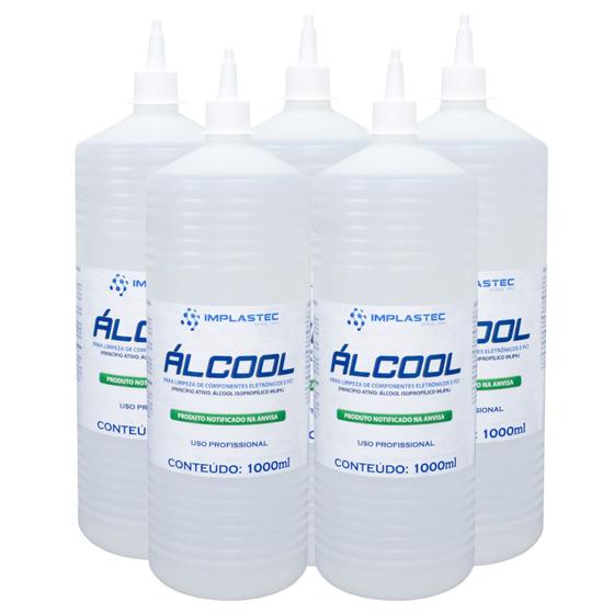 Imagem de Kit 5 Álcool Isopropilico 1L - 99,8% PCI Limpeza Eletrônica, Placas e Circuitos
