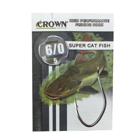 Imagem de Kit 5 Anzóis Reforçados Super Cat Fish 6/0 Pesqueiros E Rios