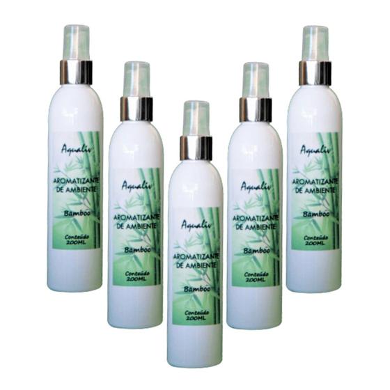 Imagem de Kit 5 Aromatizador de Ambientes Aroma Bamboo Frasco 200ml