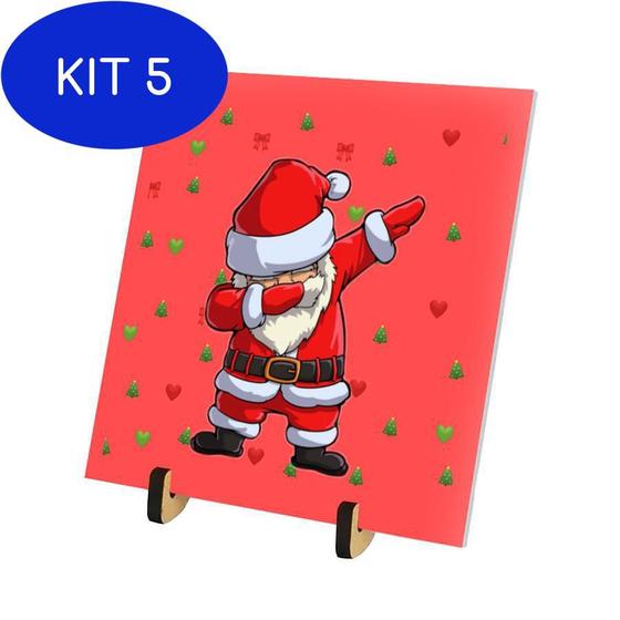 Kit 5 Azulejo 15X15 Com Pézinho Cn Papai Noel Feliz Natal - Malucos Por  Personalizado - Decoração de Natal para Casa - Magazine Luiza