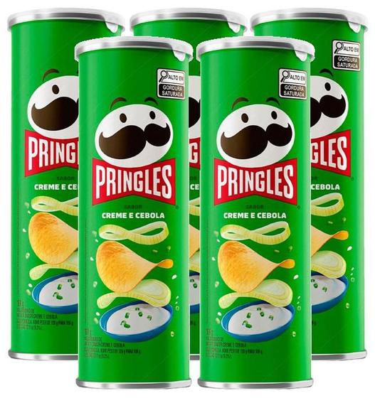 kit 5 Batata Pringles Creme & Cebola 109g - PRNGLES - Pringles ...