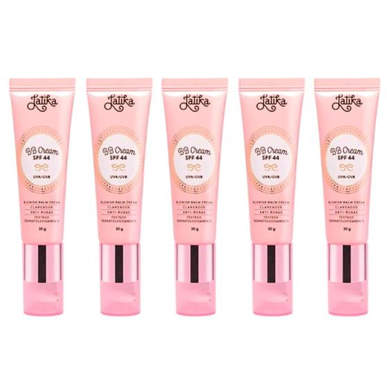 Imagem de Kit 5 BB Cream Base Latika SPF44 Clareador 30g 1 de Cada Tom