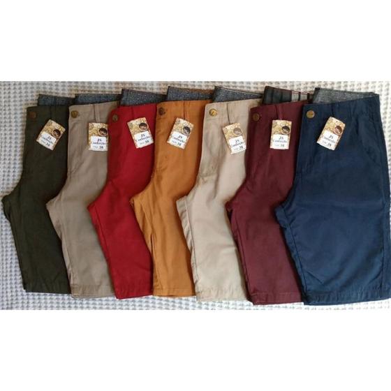 Kit 5 Bermudas brim Lisa masculina sarja com laycra Premium atacado revenda Menor preço em Kit 5 Bermudas brim Lisa masculina sarja com laycra Premium atacado revenda