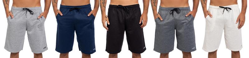 Kit 5 Bermudas de Moletom Masculino Academia Treino Menor preço em Kit 5 Bermudas de Moletom Masculino Academia Treino