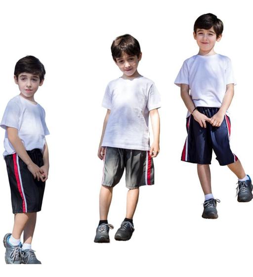 Imagem de Kit 5 Bermudas Masculina Infantil Tactel Ref 214