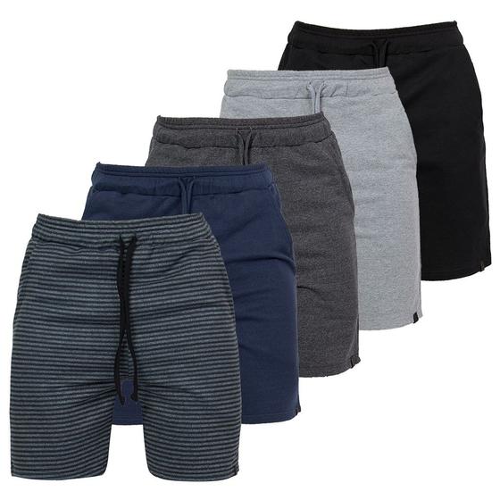 Imagem de Kit 5 Bermudas Moletom Masculina Academia Casual