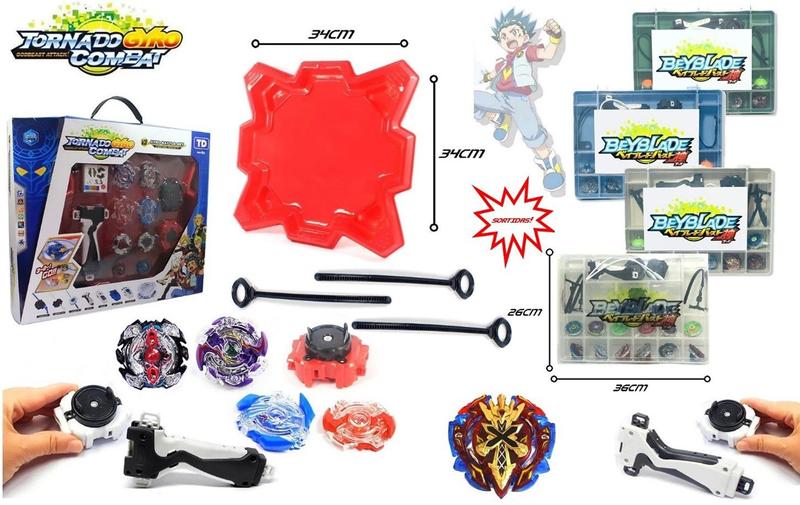 Imagem de Kit 5 Beyblade Burst C/Lançador Rantaro Daigo Shu + Maleta + Arena