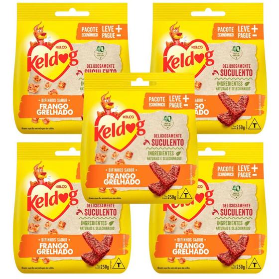 Imagem de Kit 5 Bifinho Keldog para Cães Sabor Frango Grelhado 250 g 