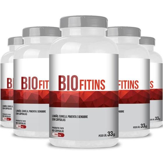 Imagem de Kit 5 Bio Fitins Termogenico 550mg Clinicmais 60 cápsulas