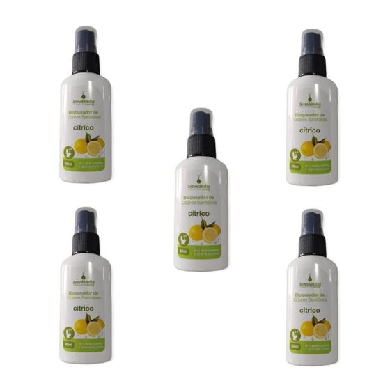 Imagem de Kit 5 Bloqueador de Odor Sanitário Free Coco Neutralizador Cheiro N2 de 60ml Senalândia - Envio Já