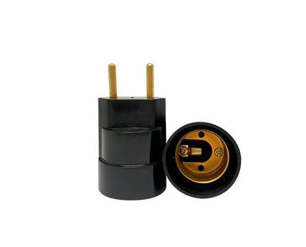 Imagem de Kit 5 Bocal Soquete E-27 Com Plug Macho Tomada Adaptador