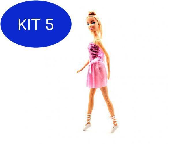 Imagem de Kit 5 Boneca Joyce Bailarina Com Vestido E Acessórios