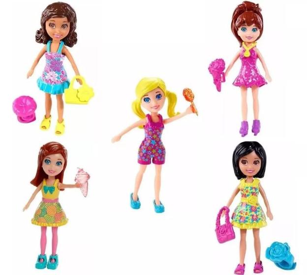 Imagem de Kit 5 Bonecas Polly Pocket Original Mattel 