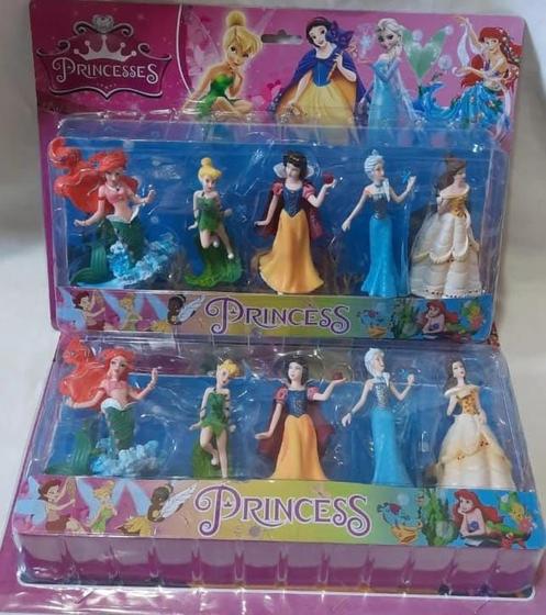 Imagem de Kit 5 Bonecas Princesas Bela Branca De Neve Cinderela 