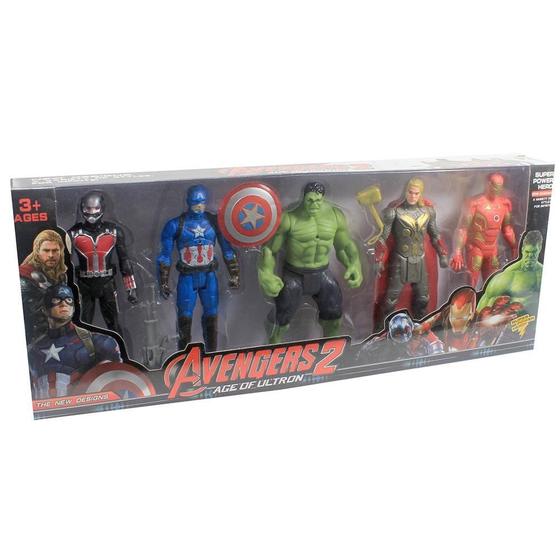 Imagem de Kit 5 Bonecos Marvel Vingadores- Hulk, Thor, Capitão América