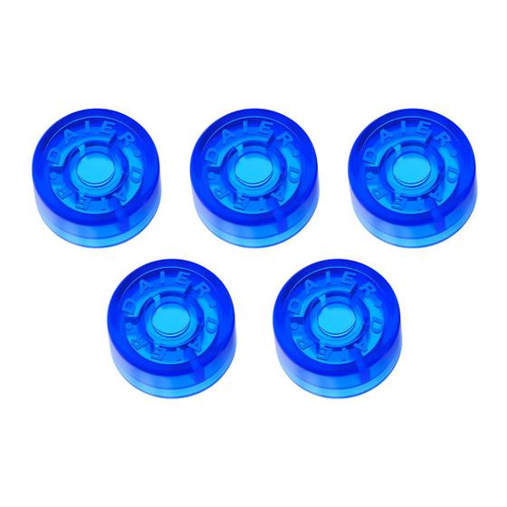 Imagem de Kit 5 Botões Protetor Plastico Footswitch Pedal Topper Azul