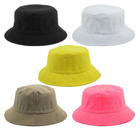 Imagem de Kit 5 Bucket Liso Preto, Branco, Amarelo, Caqui E Rosa Neon