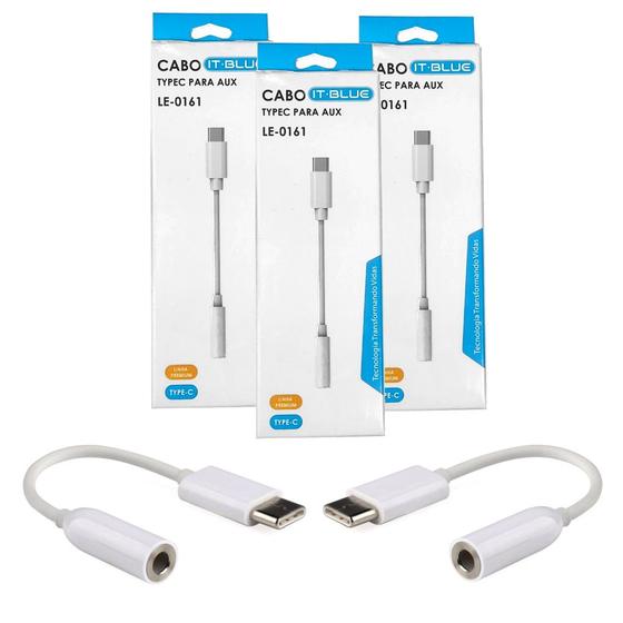 Imagem de Kit 5 Cabo com chip Adaptador USB-C para Fone P2 Atacado Revenda
