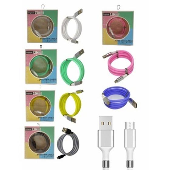 Imagem de Kit 5 Cabo de Dados Rápido V8 de Absorção Magnética 1metro Colorido