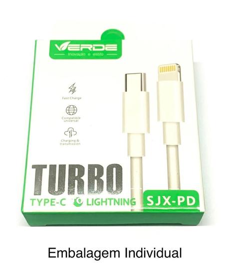 Imagem de Kit 5 Cabo Usb-c Tipo C para Lightning ( 1m ) modelo Turbo