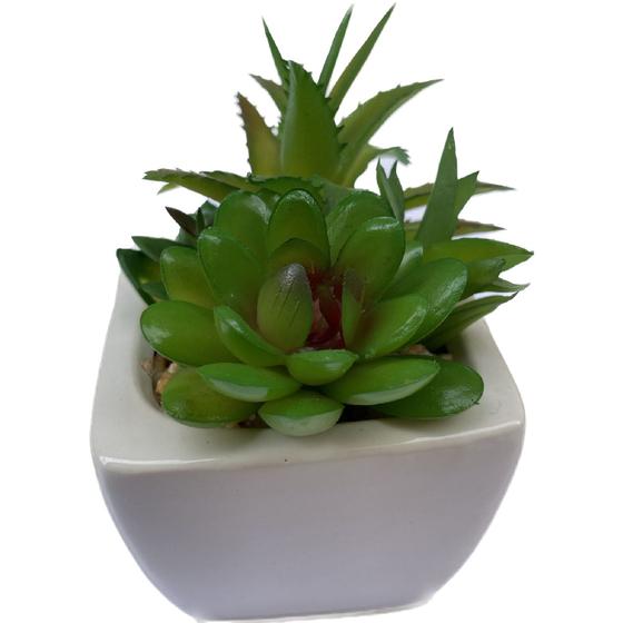 Imagem de Kit 5 Cactos Artificial Mix Vasinho Em Cerâmica Decorativo