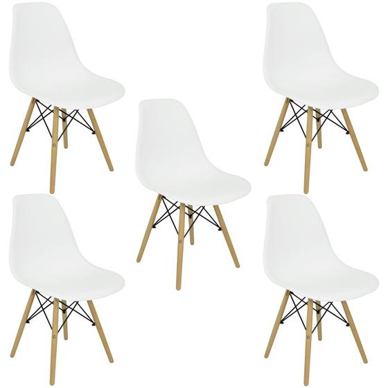 Imagem de Kit 5 Cadeiras Charles Eames Eiffel Wood Design Varias Cores