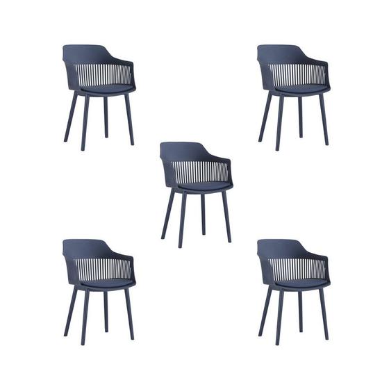 Imagem de Kit 5 Cadeiras Jantar Marcela Azul Marinho PP