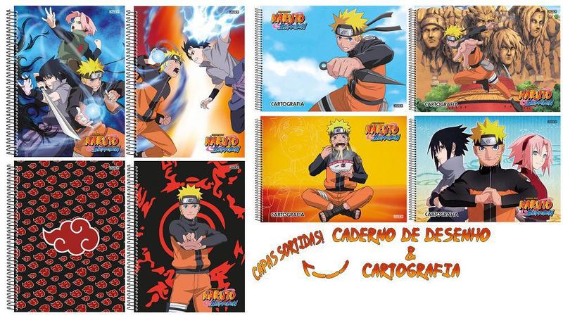 Imagem de Kit 5 Cadernos Naruto Shippuden + Caderno Desenho Naruto - SD