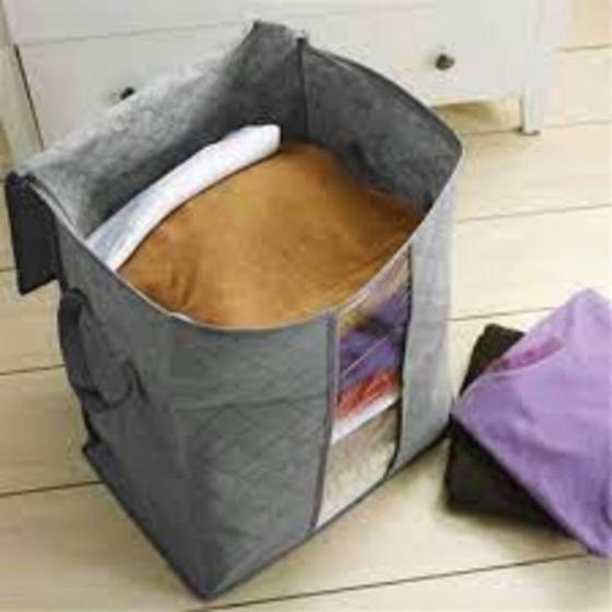 Imagem de Kit 5 caixa dobravel guarda roupa armazenamento 50cm organizador cobertor toalha brinquedo armario