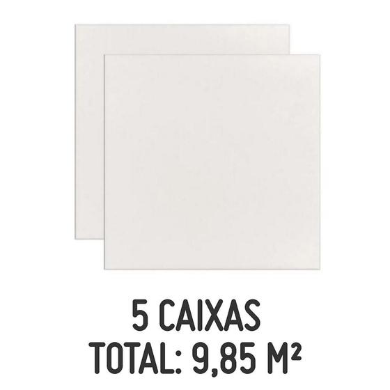 Imagem de Kit 5 Caixas de Porcelanato Polido Bianco Master 62,5x62,5cm Com 1,97m² Bege