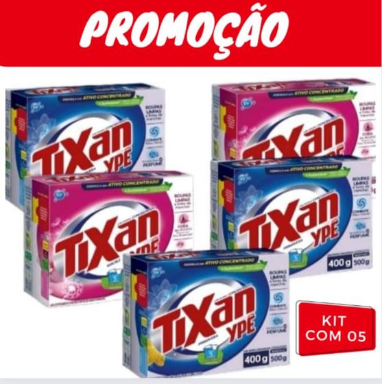 Kit 5 Caixas De Sabão em PÓ Tixan 400g lava Roupas Concentrado Menor preço em Kit 5 Caixas De Sabão em PÓ Tixan 400g lava Roupas Concentrado