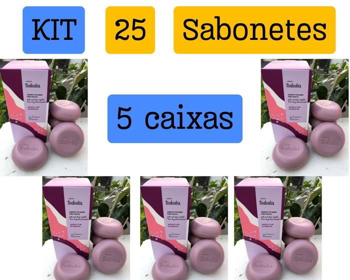 Imagem de Kit 5 caixas de sabonete Ameixa e Flor de baunilha total 25 sabonetes - Refrescante