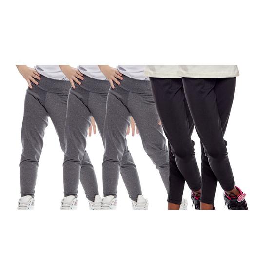 Imagem de Kit 5 calças legging infantil lisa basica cintura alta suplex uniforme escola dia a dia passeio